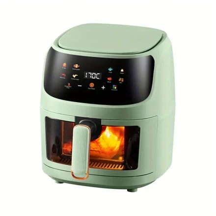 Large Capacity Visual Air Fryer with Color Screen Touch, 6L Capacity for Toasted French Fries, Roasted Chicken, and Steak - Convenient Home Use Eid Al-Adha Mubarak