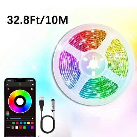 1pc AMILL Smart LED Light Strip, USB Powered, App Control, RGB Sync, Adjustable Brightness, Wireless, for Bedroom, Living Room, Party, TV Backlight Decoration