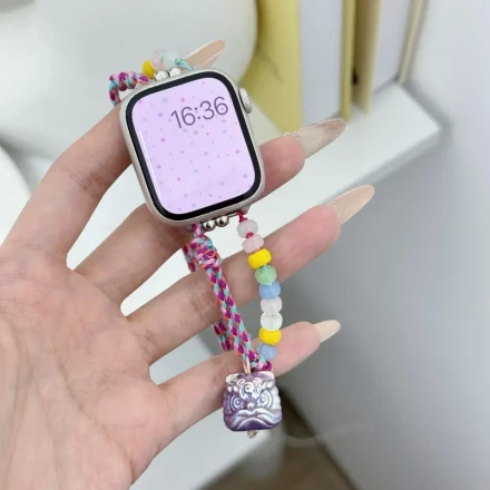 for Applewatch Lion Head Small Bead Pull Strap