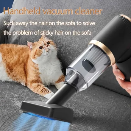 Compact Wireless Handheld Vacuum Cleaner with Strong Suction, USB Charging, Ideal for Home, Office, and Car Cleaning - Cleans Dry and Wet Debris