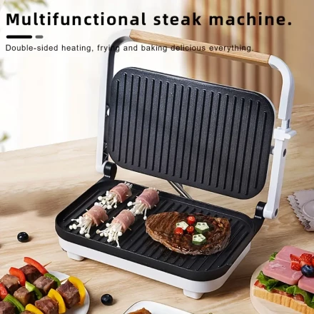 Electric Steak Griddle Machine, Home Use, Automatic, 220V-240V, Iron Body, No Battery, Plug for Europe, Kitchen Small Appliance