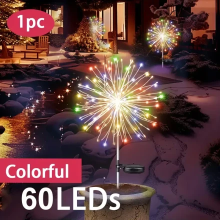 Solar-Powered Fireworks Lights for Christmas - 420/300/200/60 LED Starburst Garden Decor,, 8 Lighting Modes, Perfect for Yard, Lawn, Patio & Holiday Celebrations, Christmas Decor