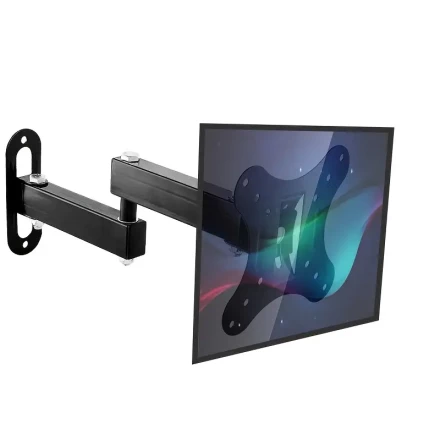 1pc Iron Wall Mount TV Bracket, Adjustable Articulation, Tilt, Swivel, Fits 14-27 inch Displays, VESA 75x75/100x100mm, Holds up to 9.98 KG