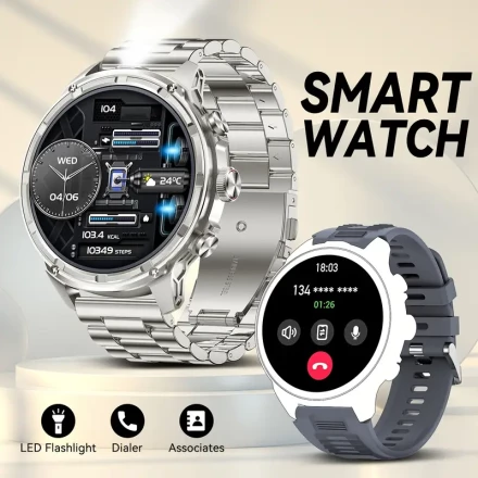 1pc INEYES V99 Smartwatch for Men and Women with 710mAh Rechargeable Battery, 4.7cm TFT Display, Wireless 5.0, Music Control, Wireless Calling, LED Flashlight, Weather Updates, USB Charging, Silicone Strap - Ideal for Fitness & Daily Use, Great Christmas 