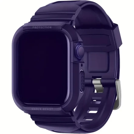 ANTHOUSE for Apple Watch Band with Case,TPU Rugged Bumper Shockproof Impact Resistant Cover Sports Wrist Strap for iWatch Series 9 8 7 6 5 4 SE 3 2 1 Just band,watch not include