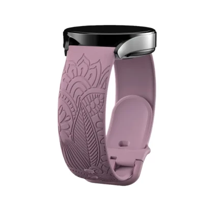 Engraved Floral Print Silicone Watch Band, 1.78cm Wide - Fits Samsung Galaxy Vivoactive 5/3/Venu/Sq 2/Music/Forerunner HR/GT3/GT2, Durable and Stylish Replacement Strap, Stylish Watch Replacement|Elegant Watch Accessory|Flexible Silicone, Watch Accessorie