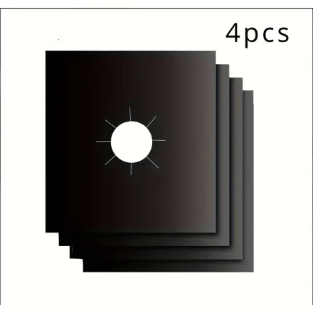 4-Pack Heat-Resistant Gas Stove Protector Mats, Oil-Proof Teflon Stove Top Covers, Easy Clean Kitchen Appliance Shield