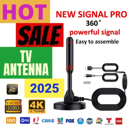 1pc, It Is Very Popular, 6800 Mile TV High-Definition Signal Receiving Antenna for Permanent Free TV Viewing, Adding Viewing Channels 2025 Latest Portable High-Definition Antenna PRO Digital Antenna Indoor/Outdoor Antenna Supports High-Definition 4K1080, 