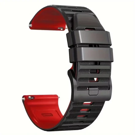 QCTOG 24mm Embossed Silicone Watch Strap, Compatible with Suunto 9/7/D5/Spartan Wrist HR Smartwatch, Breathable Soft Sports Band, Casual Fashion Wristlet, Comfortable Fit, Perfect Match, Ideal Gift - Expandable Clasp, Battery-Free, Silicone Material