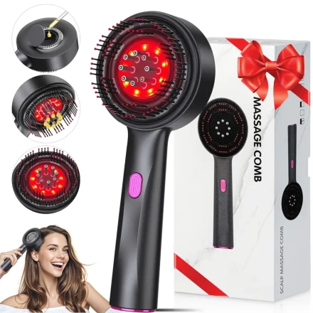 USB Rechargeable Scalp Massager - Multi-Function Vibrating Head Relax Tool with 1400mAh Lithium Battery