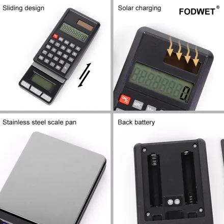 Ultra-Precise 0.01g Mini Digital Scale with Slide Cover - Portable Electronic Kitchen & Baking Scale, Ideal for Jewelry & Medicine, Includes 2*AAA Batteries