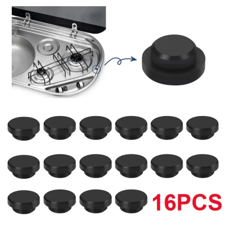 16-Pack Rubber Gas Stove Cover Caps, Protective Rubber Stem Plugs for Stove Stand, Non-Food Contact, Uncharged, Exterior Coverage, No Battery Required