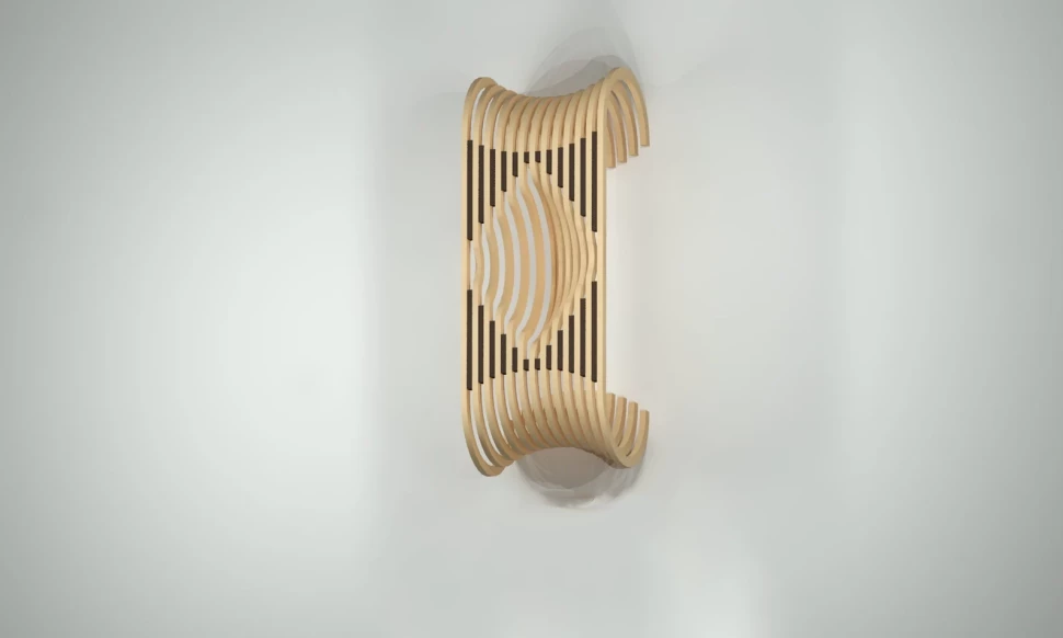 Designer bench with a cutout