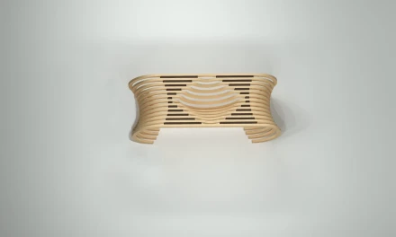 Designer bench with a cutout