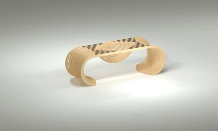 Designer bench with a cutout