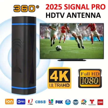Signal Pro 360 Hdtv Aerival - Indoor/Outdoor, 600 Miles Range, Supports Hdtv, HDTV 4K Indoor Outdoor Antenna, Digital TV Antenna HDTV 4K High Definition, Signal Booster, Long Distance Reception, Free TV 1080P Digital Antenna, HDTV Antenna Satellite HD VHE