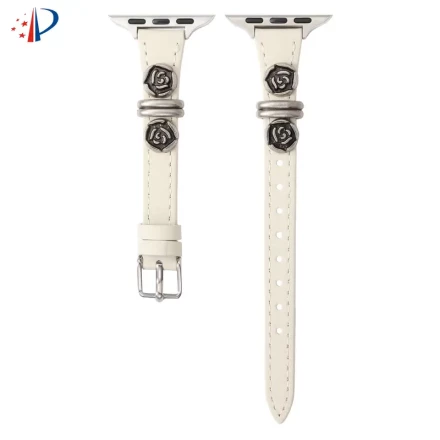 Camellia Leather Small Waist Strap Suitable for iWatch s10 Watch 42mm/46mm Strap for iserisewatch Suitable for Apple Watch Strap Leather for iwatchs9 for Apple Watch 41mm New Women's for watch7/8 Thin Strap ultra2 Temperament Camellia se High-end for iPho