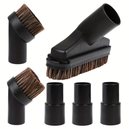 Vacuum cleaner replacement parts (1 round brush with 25mm bristle length + 1 round brush with 36mm bristle length + 1 small square brush + 3 35mm to 32mm inner diameter adapters)