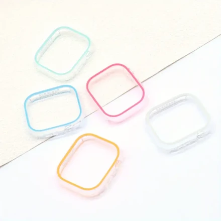 5pcs Glow-in-the-Dark for Apple Watch Cases - Durable Hard PC Bumper Protective Frames for iWatch Series 10/9/8/7/6/5/SE/4/3/2, Fits Sizes 38mm to 49mm