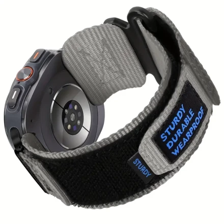 Rugged Nylon Sport Band for Samsung Galaxy Watch Ultra 47mm - Sturdy, Durable with Stainless Steel Buckle, Green Camouflage Pattern, Ideal for Outdoor Activities & Hiking