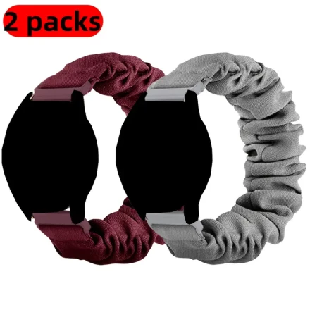 2pcs Women's Hair Ring Elastic Strap, 20mm Soft Elastic Replacement Strap, Suitable for Samsung Galaxy Watch 7 6 5 4 FE Band 40mm 44mm/SamsungGalaxy Watch 6 Classic 47mm 43mm/Watch 5 Pro 45mm/4 Classic 46mm 42mm, Huawei Watch GT2/3 42mm
