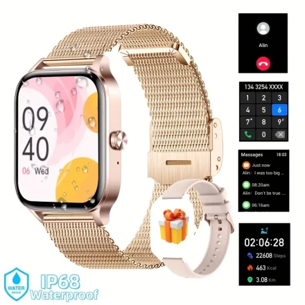 1.85-Inch Smart Sports Watch -, Wireless Calling, Message Notifications, Multiple Sports Modes, Music Control, Voice Assistant, Weather Forecast, Women'S Health, Sleep Monitoring, And More. Vibrant And Youthful, Available in Various Colors, Stylish And Fr