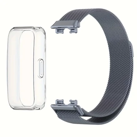 Protective Case And Stainless Steel Strap Suitable For HUAWEI Band 9 / HUAWEI Band 8