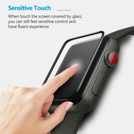 Flexible Glass Screen Protector for Iwatch, Compatible with Sizes 44Mm, 45Mm, 41Mm, 38Mm, 42Mm, Featuring 9D HD Full Coverage for Series 6, 5, 3, 8, 7, And SE 40Mm Accessories.