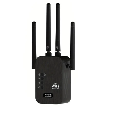 2024 New Powerful WiFi Booster, 6 Times Stronger, 1200Mbps WiFi, 2.4GHz and 5GHz Dual Frequency Bands 8500 Square Feet, WiFi Signal Strong Penetration, Supports 35 Devices, 4 Modes, One-Button Setup, 4 Antennas 360° Full Coverage, Supports Ethernet Port