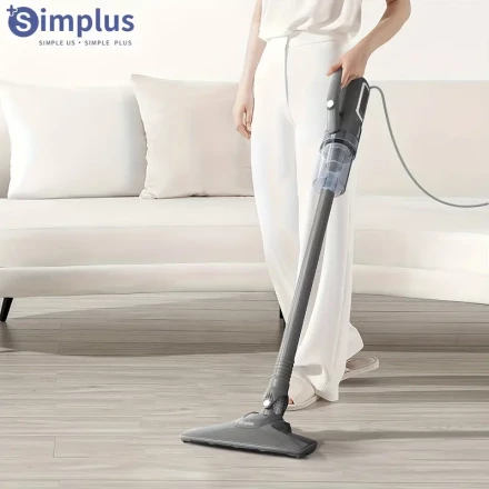 Simplus Corded Vacuum Cleaner, 16000PA High Suction Power, 400W, 0.5L Large Capacity Dust Cup, 4m Long Cord, Dual High-Efficiency Filtration System, Includes 2-in-1 Multi-Purpose Nozzle with Brush, 220-240V European Standard Plug, 82dB Quiet Operation for