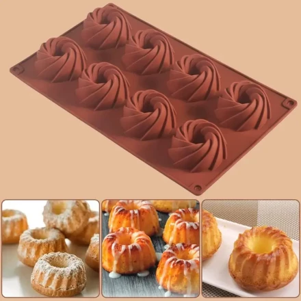 1pc/Multifunctional Silicone Mini Wavy Cake Molds - for Cakes, Cookies, Chocolate, etc. - Suitable for Kitchen and