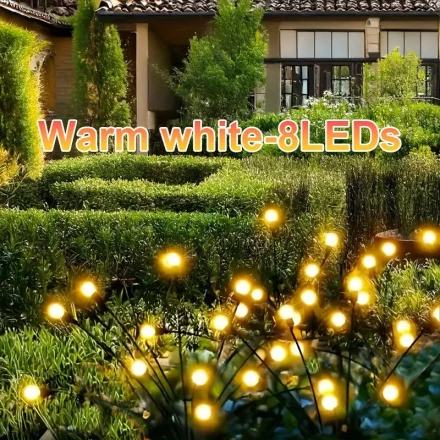 8 Leds-Solar Garden Smart Lights - Solar Powered Firefly Smart Lights Have 8 Lighting Modes, Swaying with The Wind, Rating, Suitable for Party And Wedding Decorations, Suitable for Patio Paths, Garden And Terrace Lighting, Good Choice for Valentine'S Day,