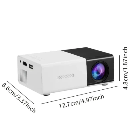 YLEEGS 1000+ Lumens Brightness Mini Projector - Vivid 3D, 4:3 Aspect Ratio, Stereo Sound, USB-Powered, with Remote Control - Compact & Portable for Enhanced TV/Movie Experience in Office, Home, Outdoor Camping - Ideal Gift for Christmas, Halloween, Thanks