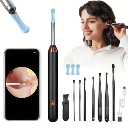1pc Rechargeable Electric Ear Wax Removal Tool with LED Lights, Cordless Vision Ear Spoon, USB Rechargeable, 360° View HD Camera, Ideal Holiday and Christmas Gift