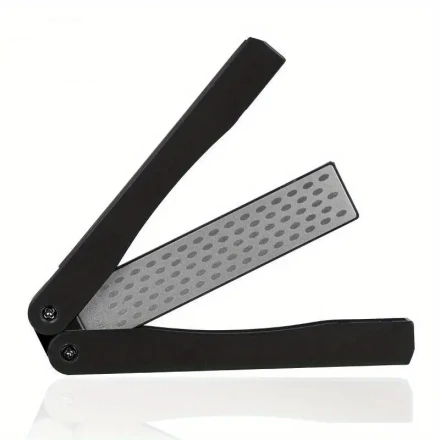 Portable Dual-Grit Knife Sharpener - Compact, Foldable Design for Kitchen & Outdoor Use, Durable Diamond Sharpening Stone with Protective Case