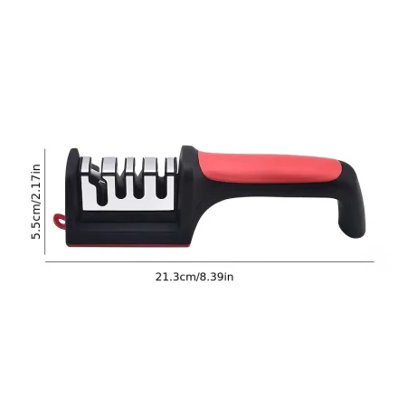 4-in-1 Professional Knife Sharpener, Stainless Steel Multi-Function Handheld Sharpener, Durable & Lightweight, Portable for Daily Kitchen Use