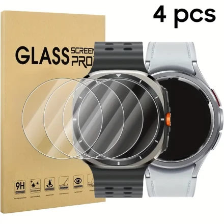 4 Pack High Definition Tempered Glass Screen Protectors for Galaxy Watch Ultra 47mm - Anti-Scratch, Touch Sensitive, 9H Hardness, Non-Waterproof