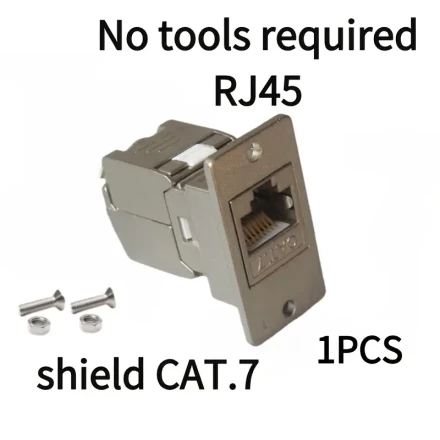 Type D Computer With Screw Hole CAT.6, CAT.6A, CAT.7, Tool-free, Female-to-female Adapter