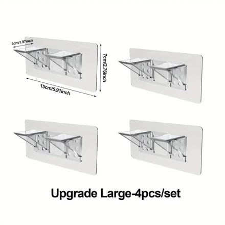 2/4pcs Punch Free Adhesive Shelf Bracket, Shelf Pegs, Shelf Clip For Cabinet Book Shelves 11.9x4.8cm/4.72x1.9in