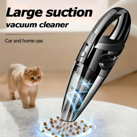 Handheld Vacuum Cleaner with Strong Suction, USB Rechargeable 1800mAh Lithium Battery, Portable Wet/Dry Auto Vacuum for Car and Home, Pet Hair Anti-Tangling, One-Click Dusting, Multiple Accessories Included - Cordless Multipurpose Dust Buster with 0.2L Du