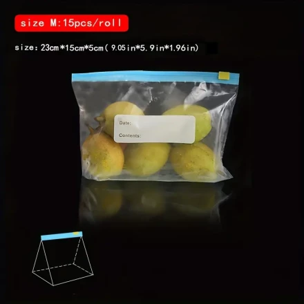 10pcs/15pcs/20pcs Airtight Food Storage Bags - Fresh-Keeping, Zippered, and Sealed for Fruit, Grain, Vegetable, and Meat - Perfect Kitchen Organizers and Storage Solutions for Home Cooks and Chefs