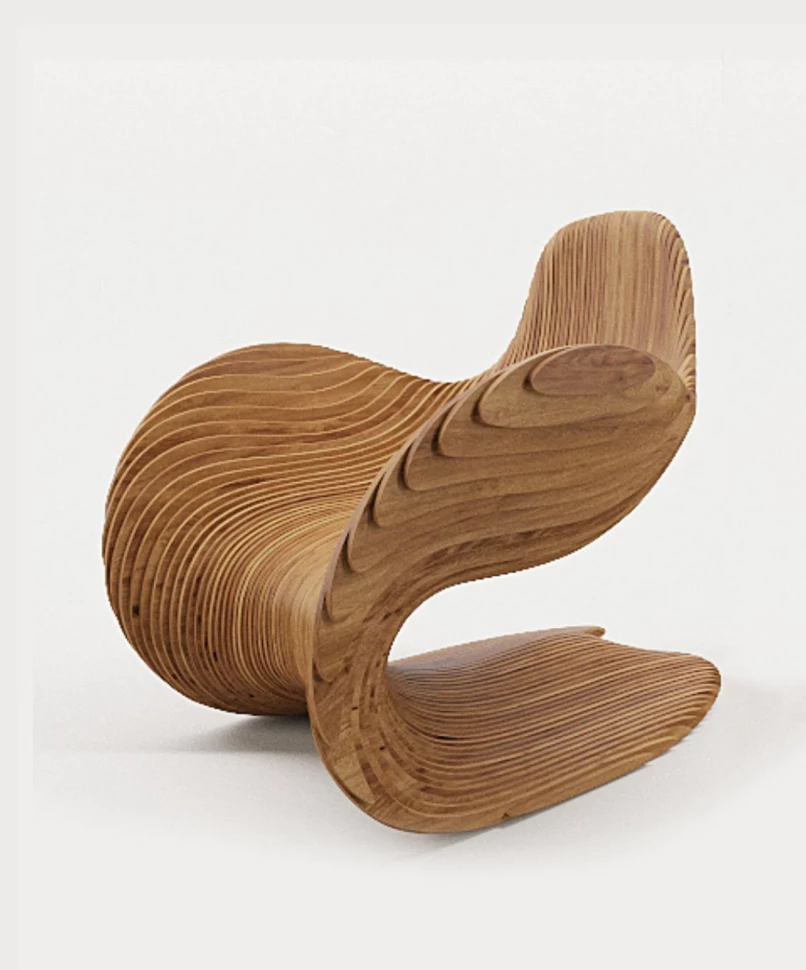 Chair with a streamlined shape
