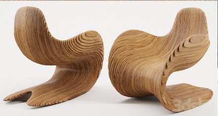 Chair with a streamlined shape