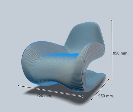 Chair with a streamlined shape