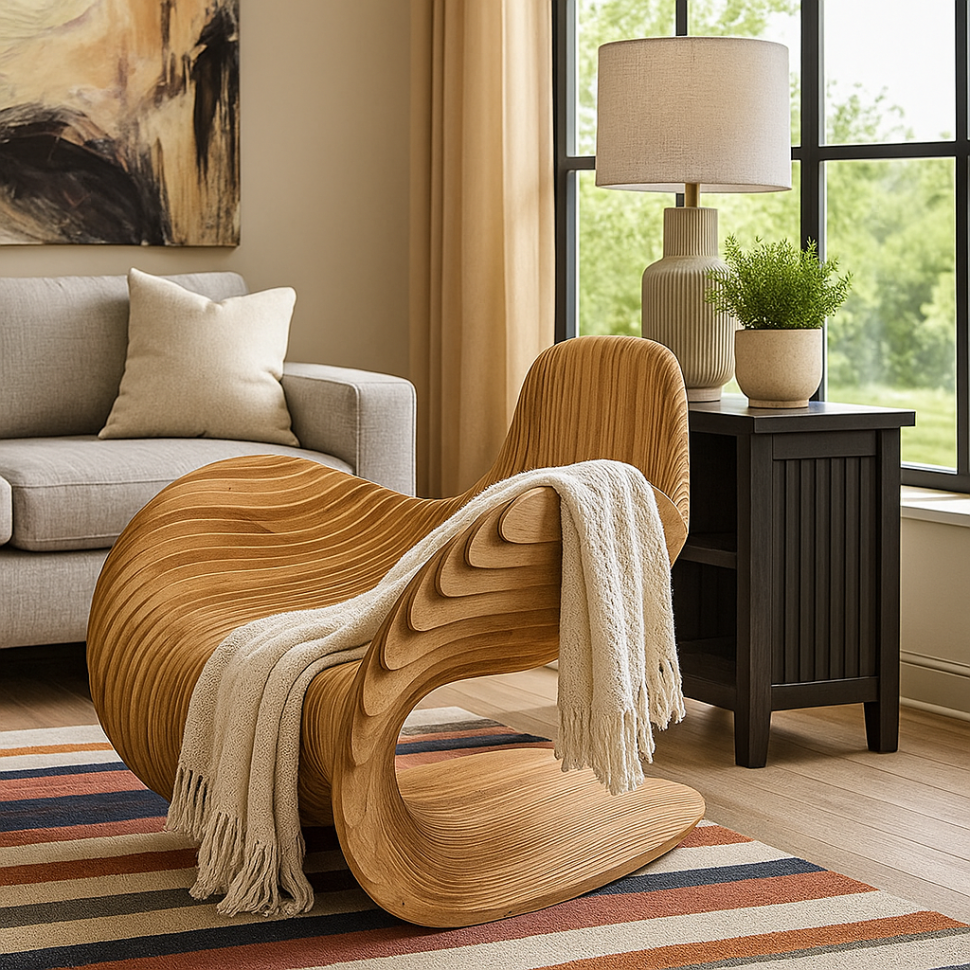 Chair with a streamlined shape