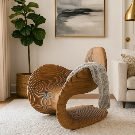 Chair with a streamlined shape