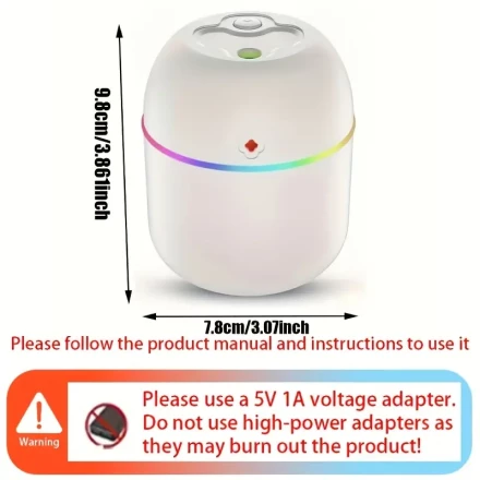 Usb-Powered Ultrasonic Essential Oil Diffuser, 7.44Oz Portable Aromatherapy Humidifier with LED Night Light, Suitable for Car And Home Use, The Perfect Gift for Women.