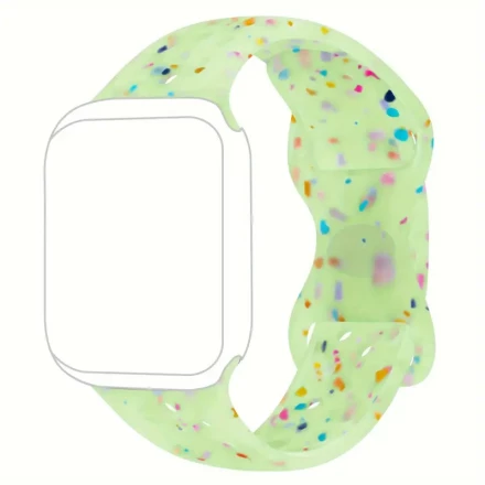 Silicone Sprinkle Dot Watch Bands Compatible with Apple Watch Series SE/1/2/3/4/5/6/7/8/9/Ultra - Water-Resistant Breathable Strap, Various Sizes 38mm to 49mm - Colorful Transparent Jelly Design
