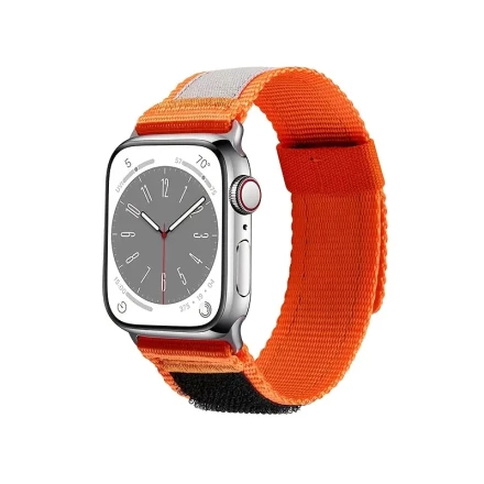 1pc Aptsm Elastic Breathable Polyamide Nylon Loop Band for Apple Watch SE/Ultra/Series/Sports, Compatible with iWatch 42mm/46mm, S8, S9, S10 - Durable Two-Tone Design