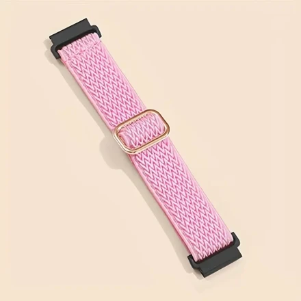 Elastic Wave Pattern Nylon Strap with Black and Rose Golden Buckle, Non-Waterproof Tang Buckle - 20mm, SG, Wave Pattern, Rose Golden